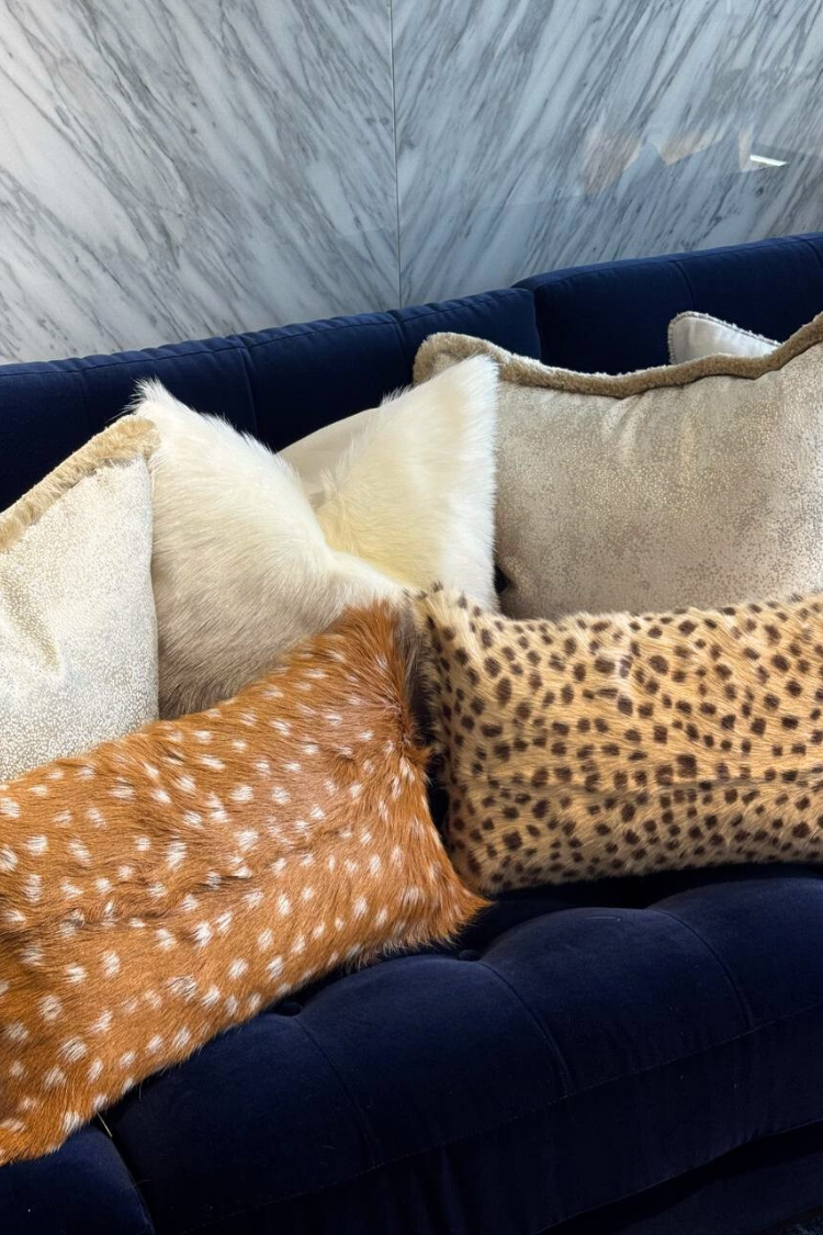 PIETRA DI CASA – wholesale Throw/decorative pillow – Leopard Pattern Goat Leather Pillow4