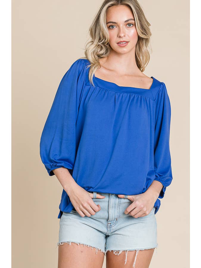 Culture Code - Wholesale Blouse - Women's - CJT1403Q - SQUARE NECK FLARE 3/4 SLEEVE TOP8