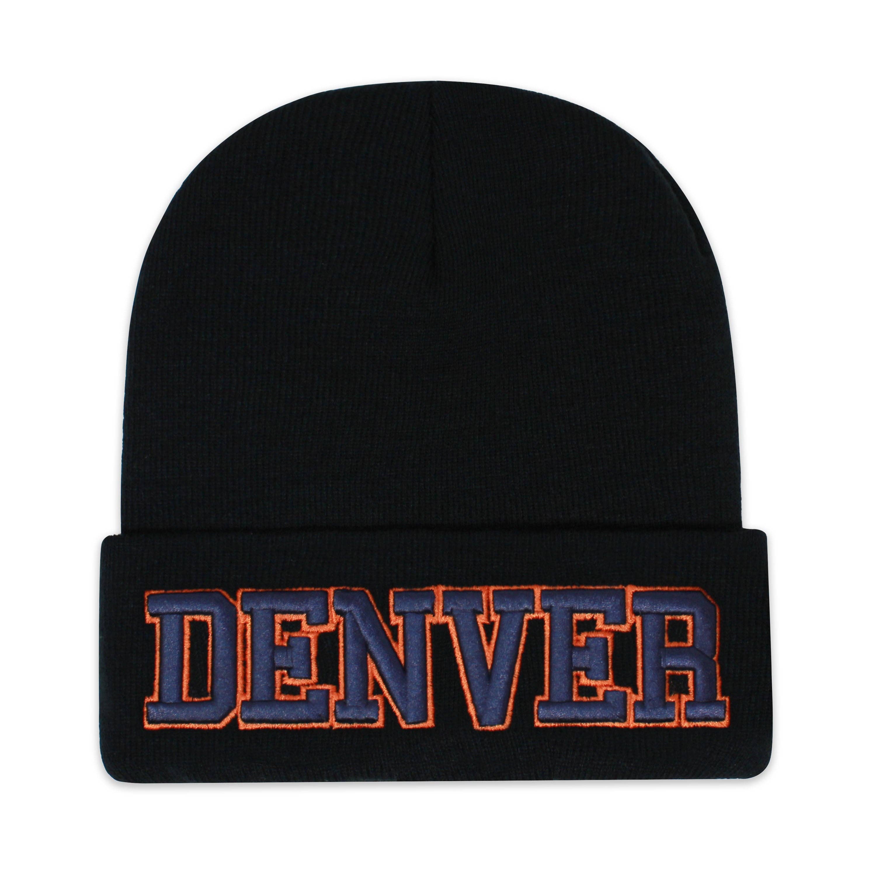 ChoKoLids - Vente Bonnet – unisexe - Bonnets noirs en tricot brodé 3D Football Sports Team City10