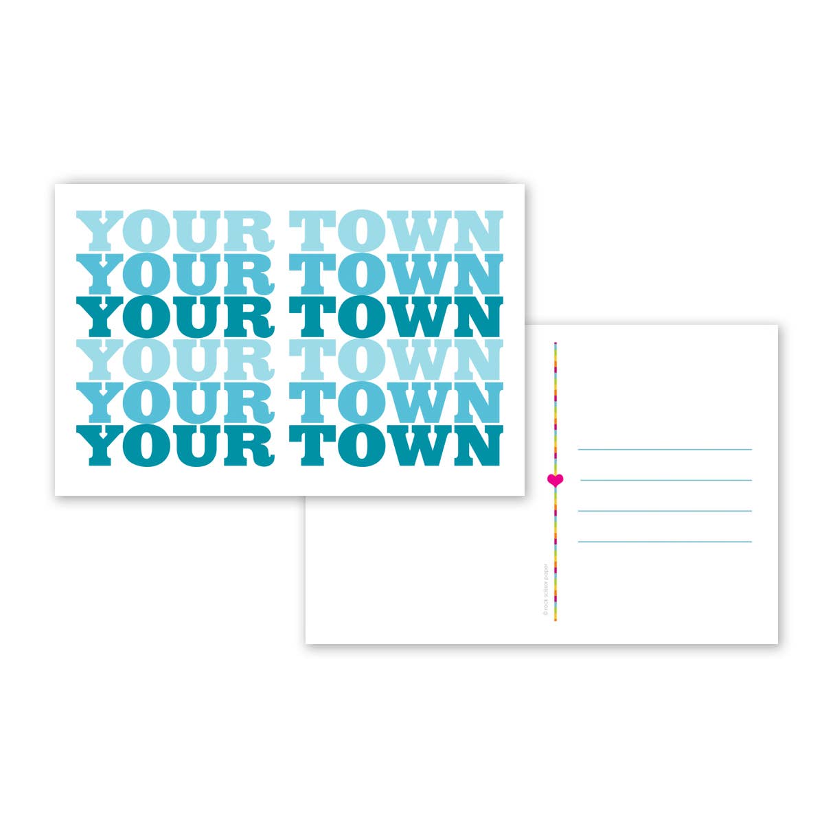 Rock Scissor Paper - Wholesale Postcard - Personalized City Postcard - Supergraphics repeat name drop5