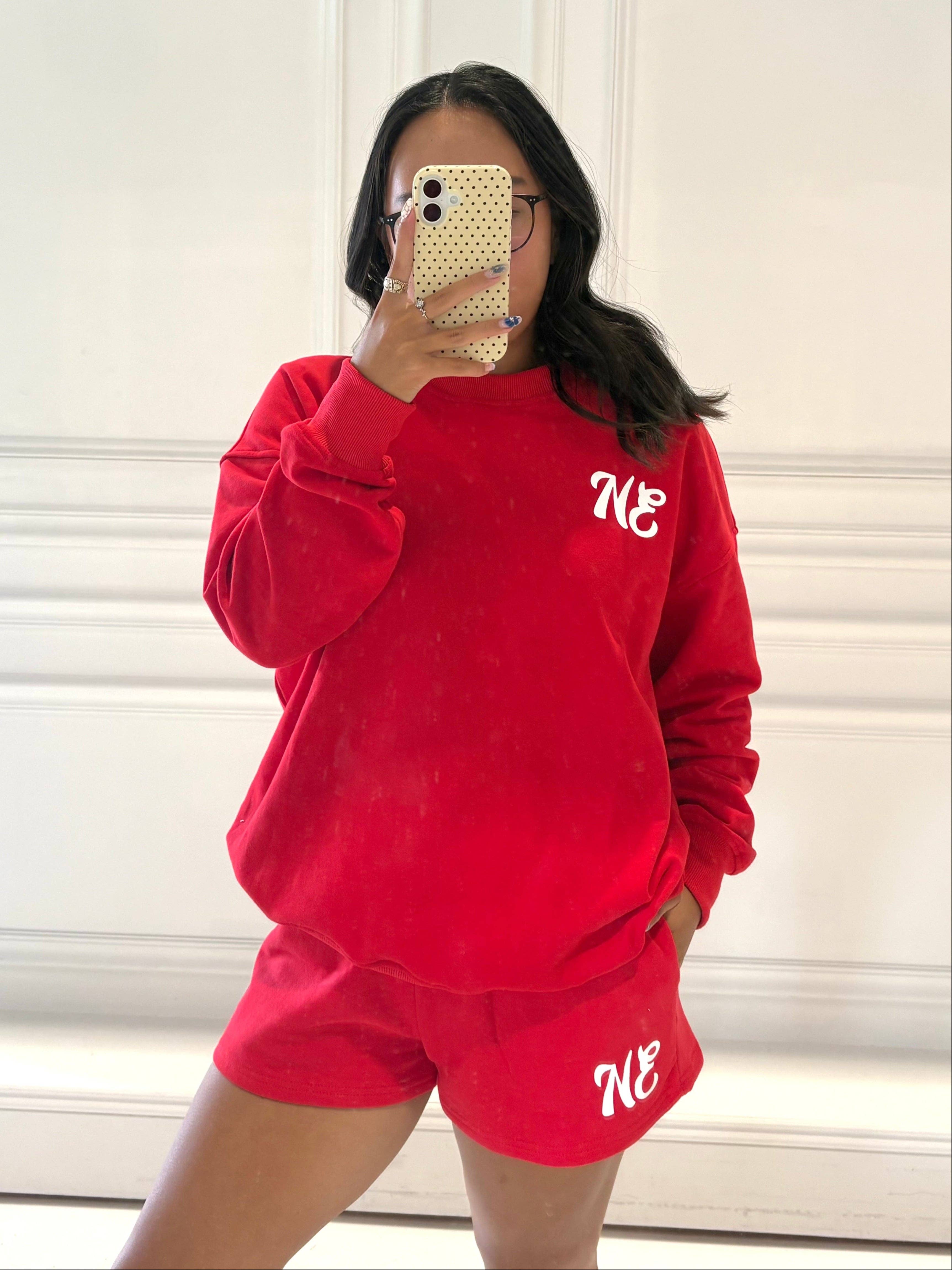 Red NE Good Life Core Sweatshirt for wholesale on Faire8