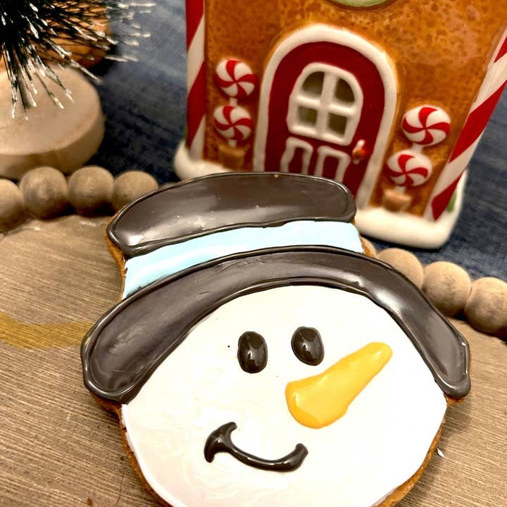 Snowman Frosted Woofie for wholesale by Moo’s Barkery