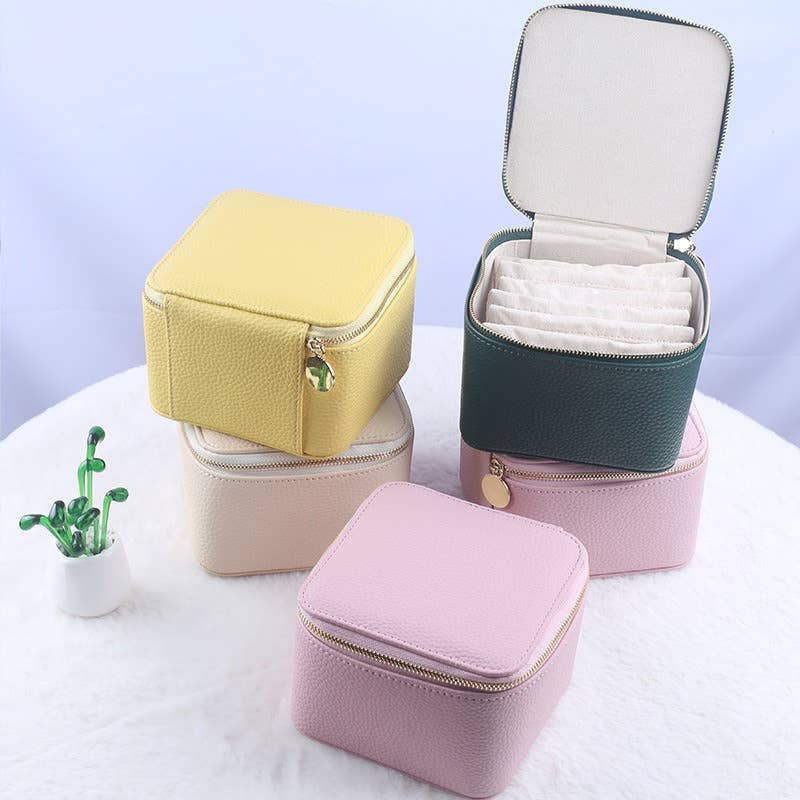 wandf - Wholesale Jewelry Box/Organizer - Leather Jewelry Organizer Box with 6 Pouches,Compact Storage7