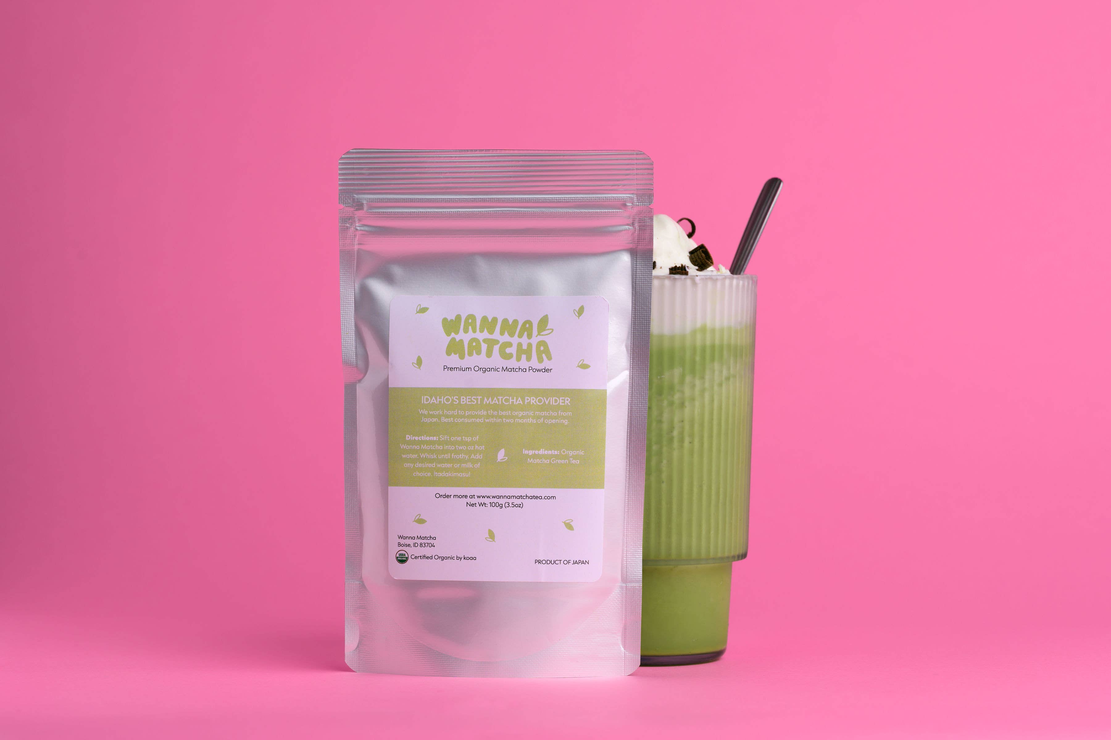 Wanna Matcha Tea - Wholesale Health/Detox Tea - Organic Japanese Matcha 100g Pouch