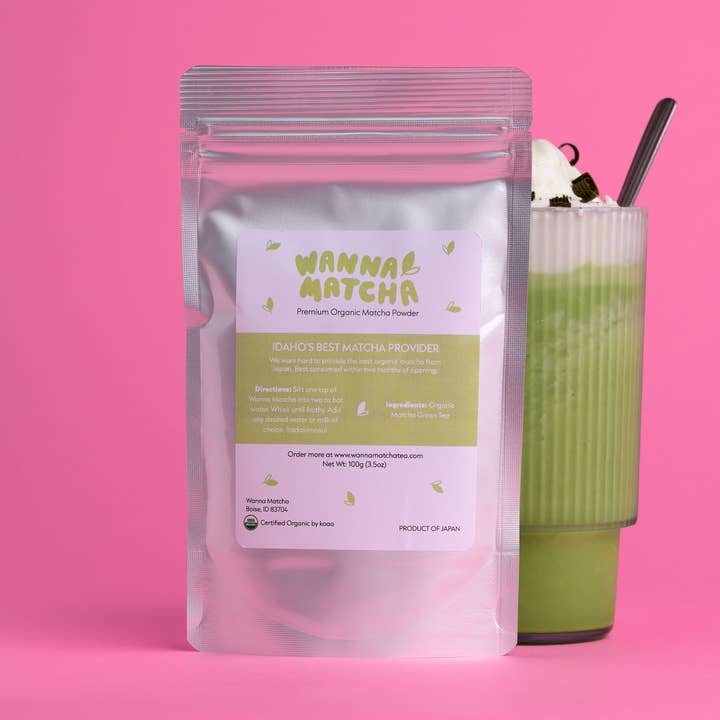 Økologisk japansk Matcha 100g pose for engroshandel hos Wanna Matcha Tea