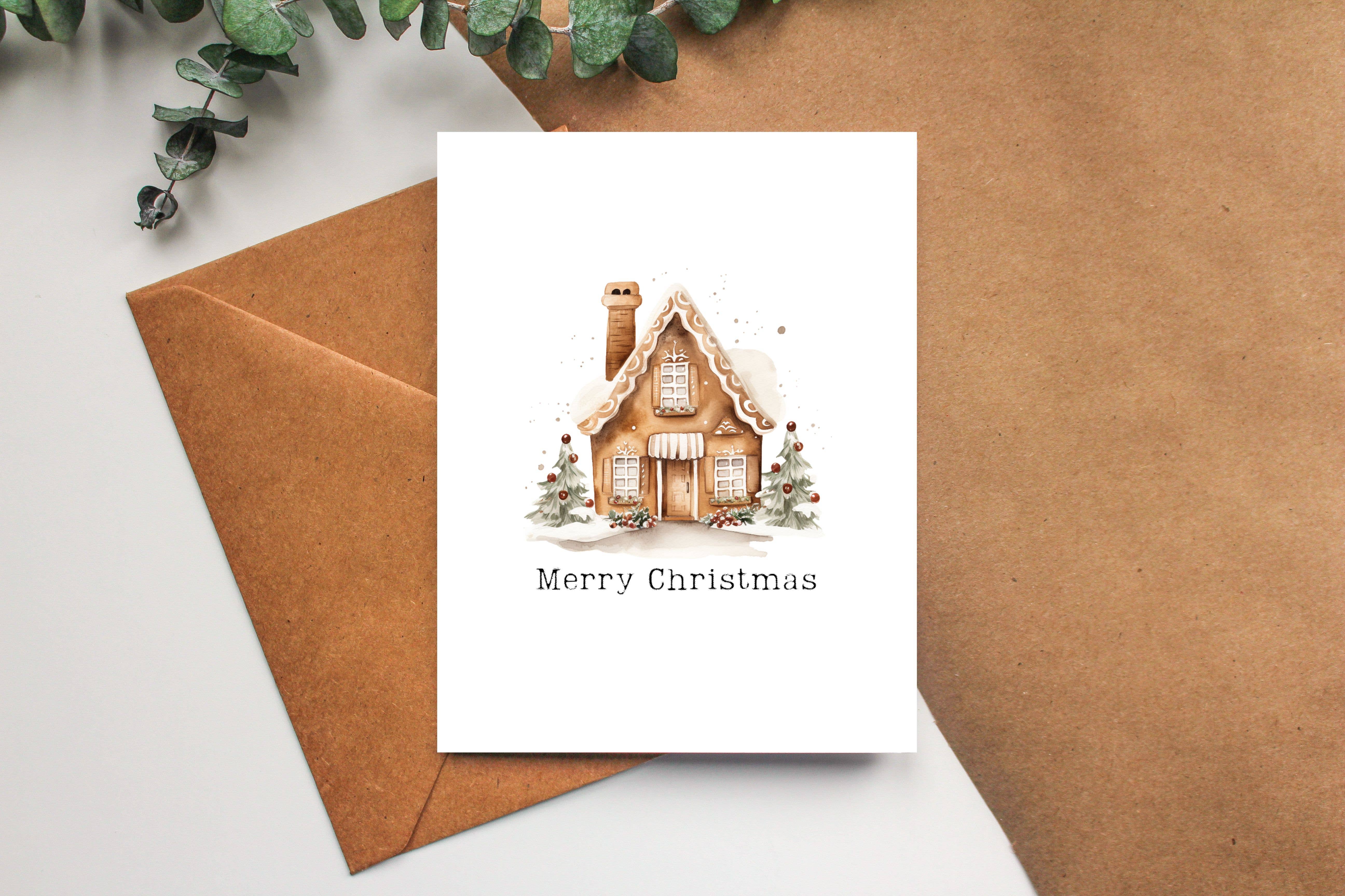 Balsam Paper Co - Wholesale Christmas Card - Boho Christmas Card - Gingerbread House Greeting Card
