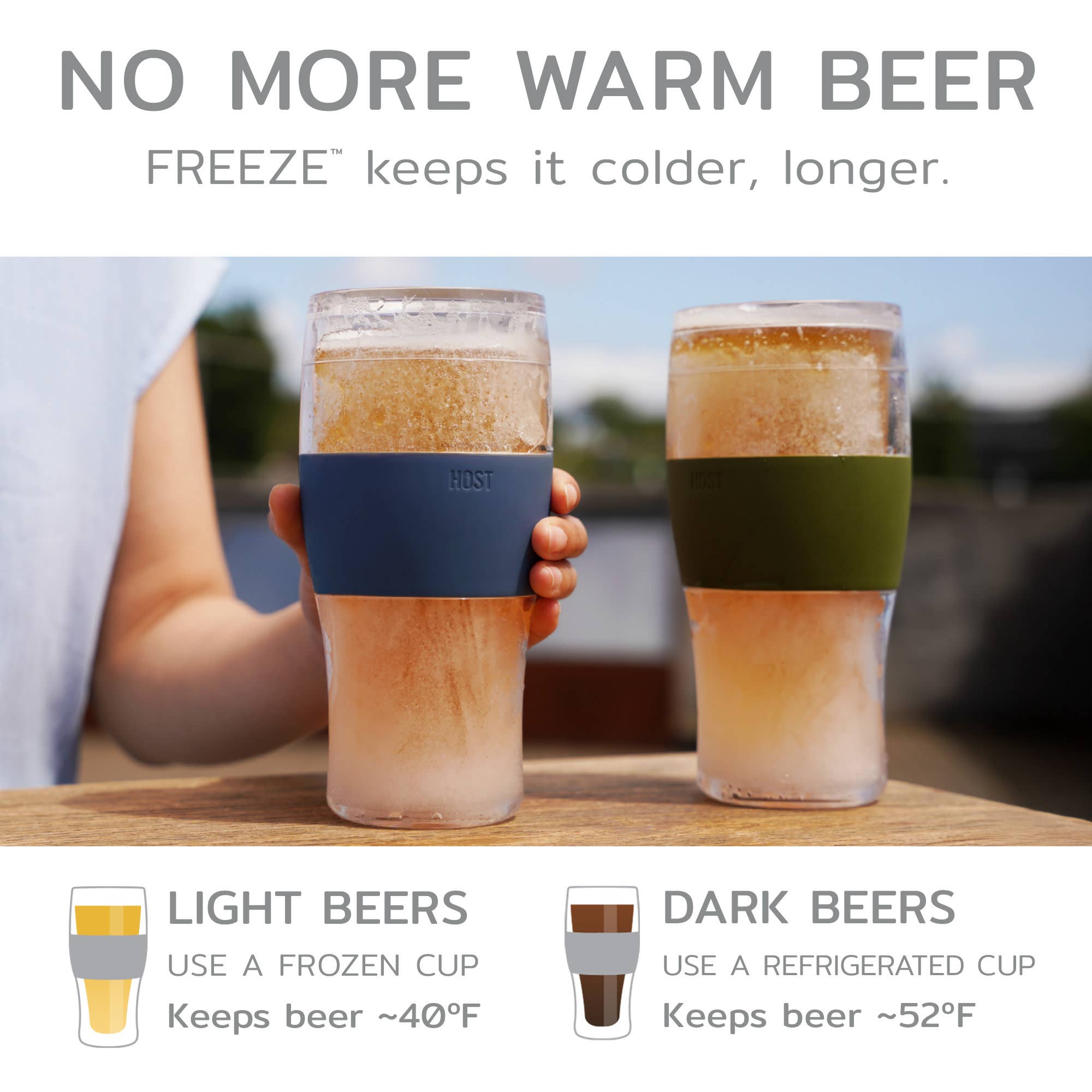 HOST - Wholesale Insulated Mug/Tumbler - Beer FREEZE™ Cooling Cup Insulated with Cooling Gel in Gray3