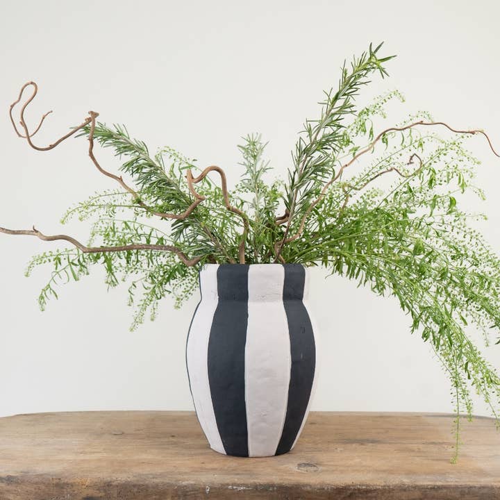 Gainsborough Giftware x Portland Living - Wholesale Vase - Striped Terracotta Vase, 24.5cm 2