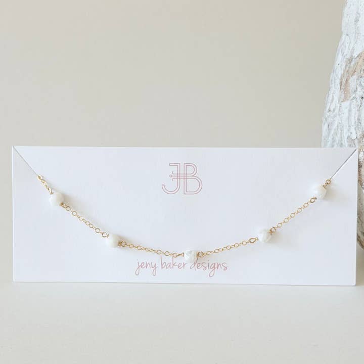 Maddie Necklace, Moonstone for wholesale by Jeny Baker Designs