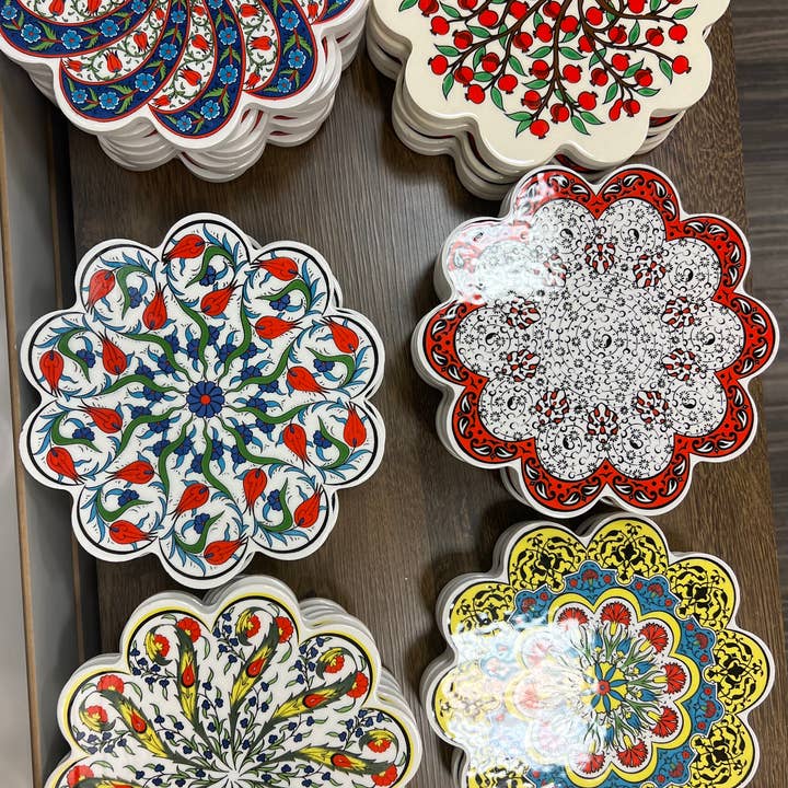 Handmade Turkish Ceramic trivet for hot dishes. for wholesale by GJE Terracotta