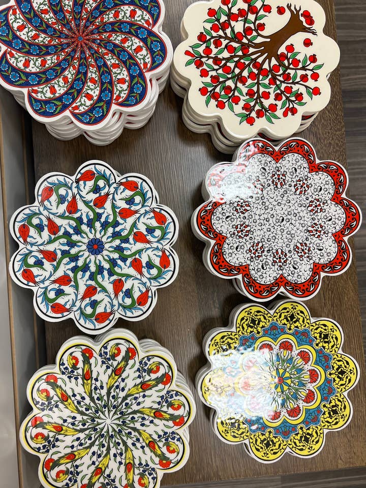 Handmade Turkish Ceramic trivet for hot dishes. for wholesale by GJE Terracotta