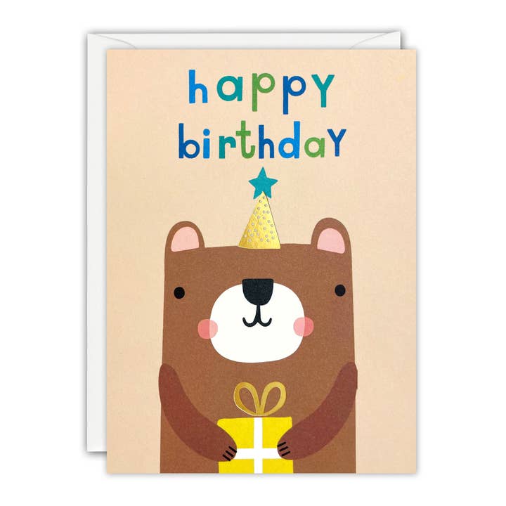 Nelson Line - Wholesale Everyday Greeting Card - BIRTHDAY BEAR - 3.75 x 5" MINNOWS CARD