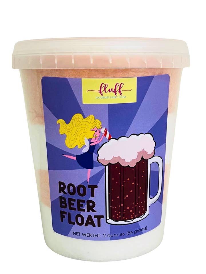 Rootbeer Float Cotton Candy for wholesale by Fluff gourmet fairy floss