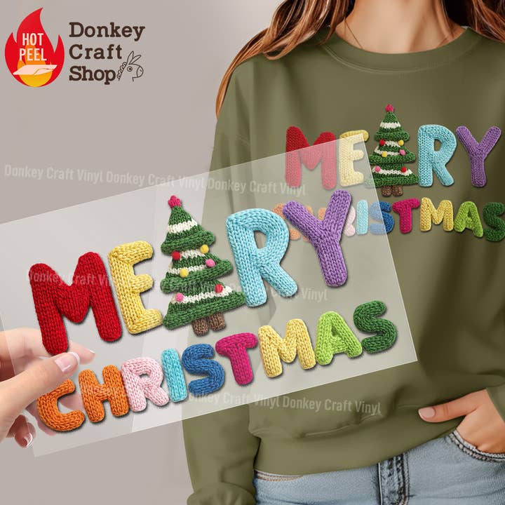 Merry Christmas DTF Transfers, Ready to press for wholesale by Donkey Craft