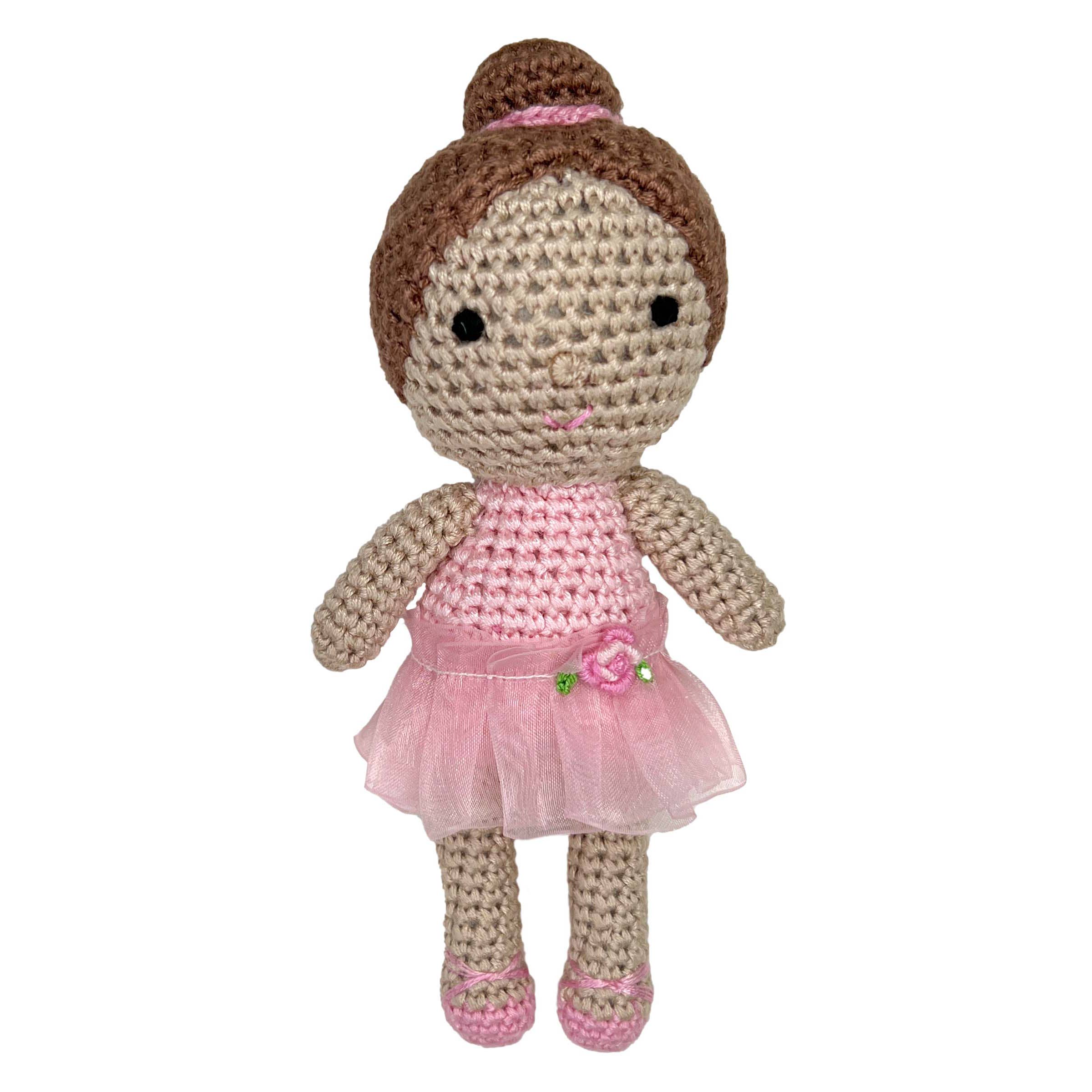 Petit Ami & Zubels - Wholesale Handheld Rattle - Baby - Ballerina Bamboo Crochet Rattle - 2 Colors!1
