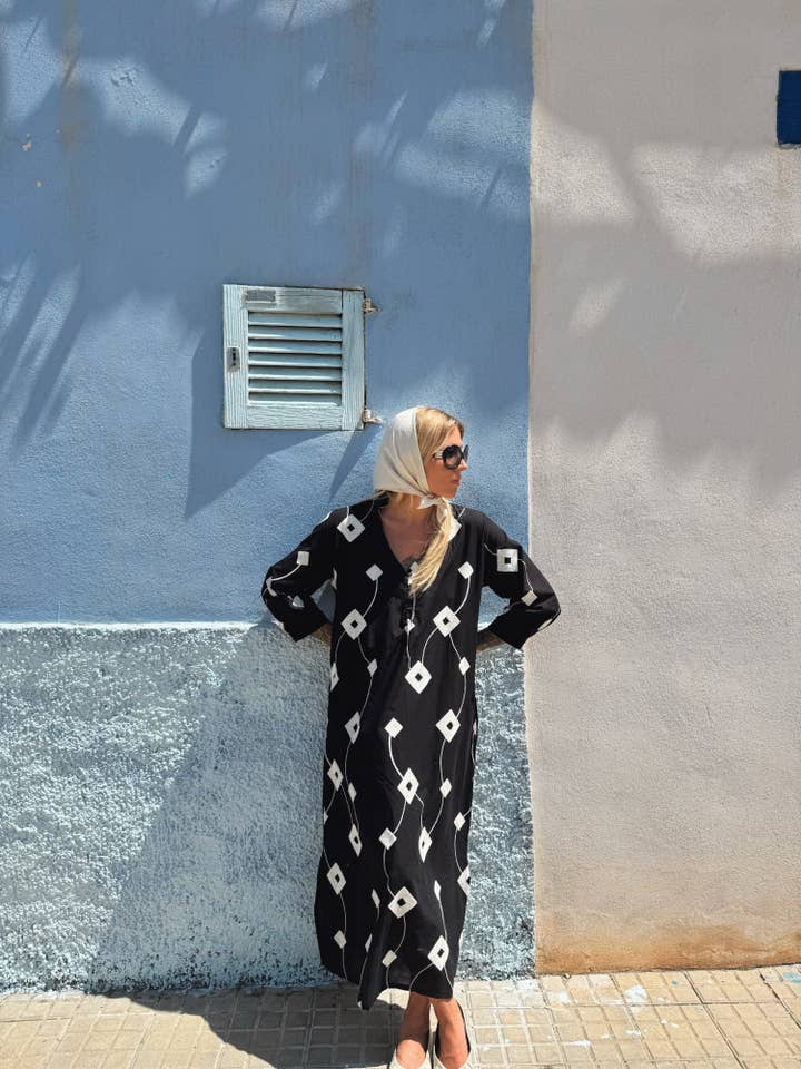 THALASSO dress with embroderie for wholesale by A PEACE OF IBIZA ® COLLECTION