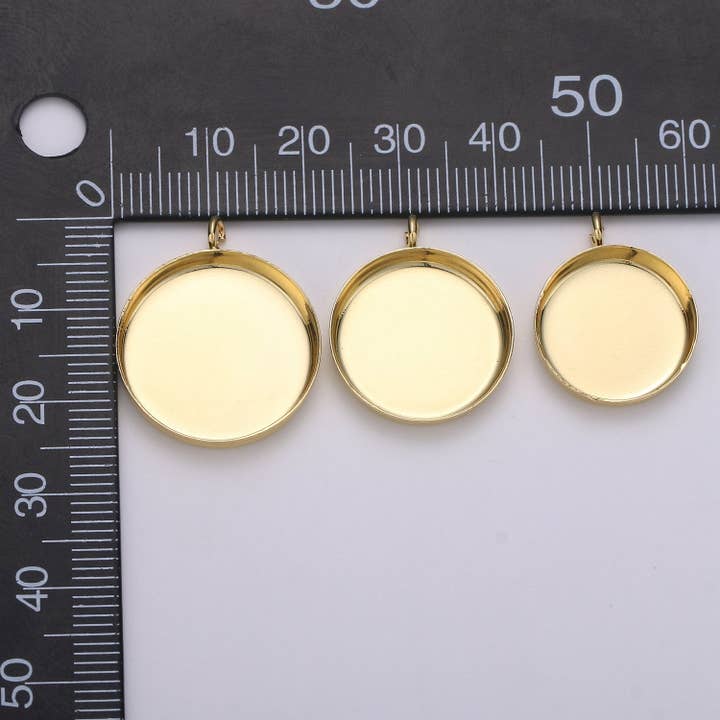 Aim Eternal - Wholesale Stud/Post Earrings - 1pcs 14kGold Filled Round Circle Circular Bezel Cup Earring,2