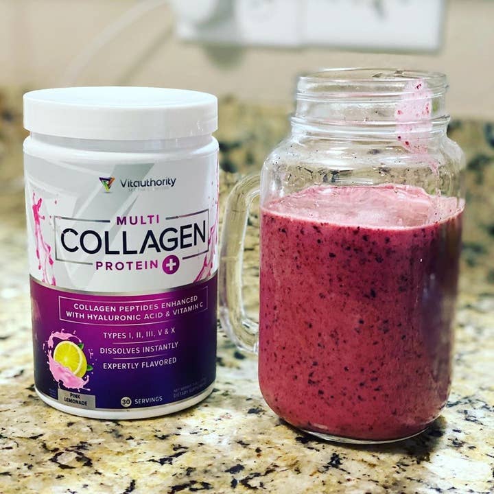 Vitauthority - Wholesale Voedingssupplement/vitamine - Multi-Collageen Eiwitpoeder: Roze Limonade, Huidhydratatie6