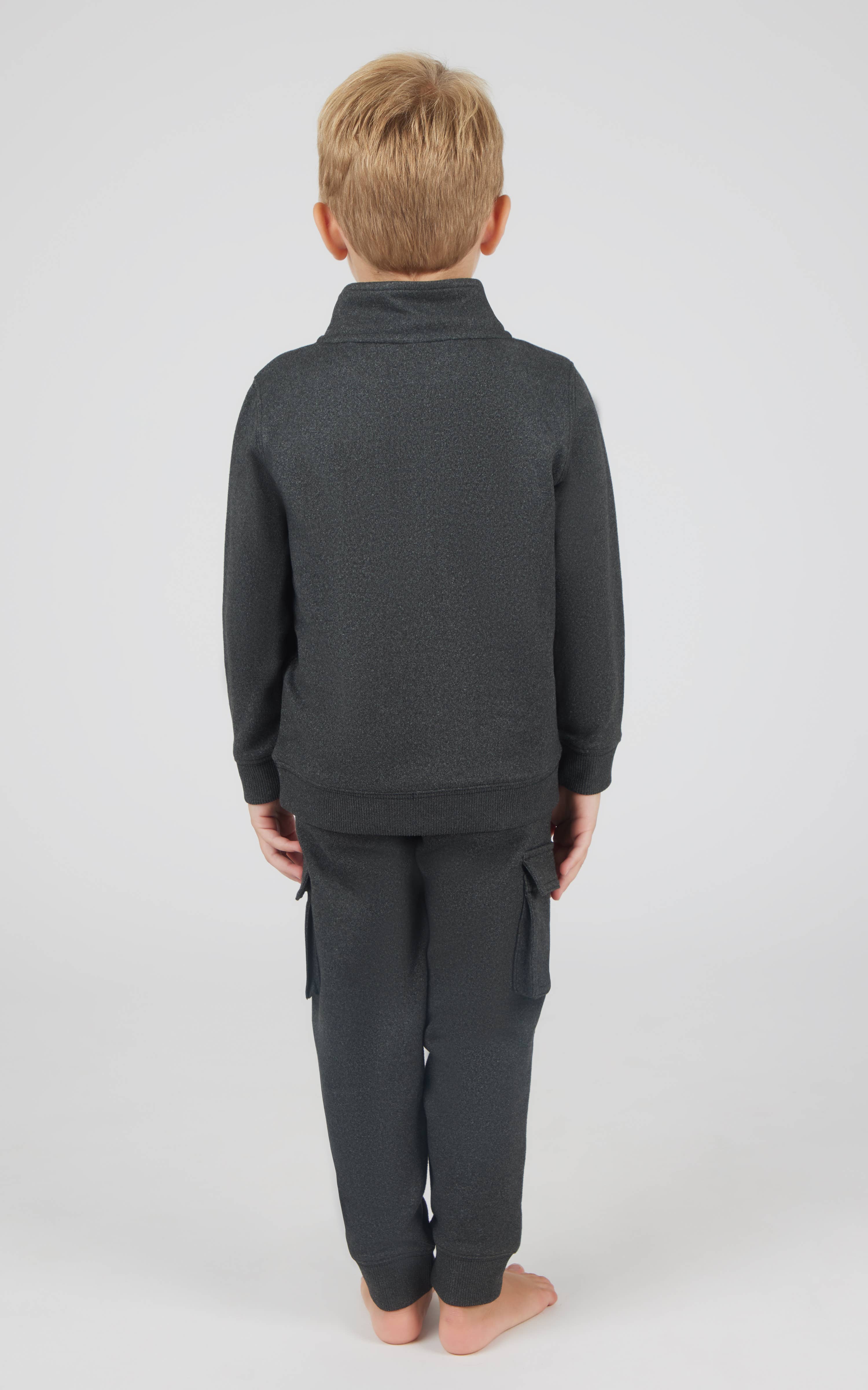 90 Degree by Reflex & Yogalicious - Wholesale Top & Pant Set - Kids - Toddler Boys Melange Fleece Half Zip and Jogger1