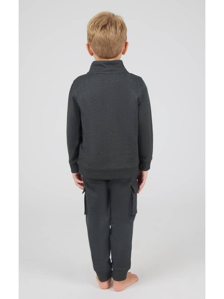 90 Degree by Reflex & Yogalicious - Wholesale Top & Pant Set - Kids - Toddler Boys Melange Fleece Half Zip and Jogger1