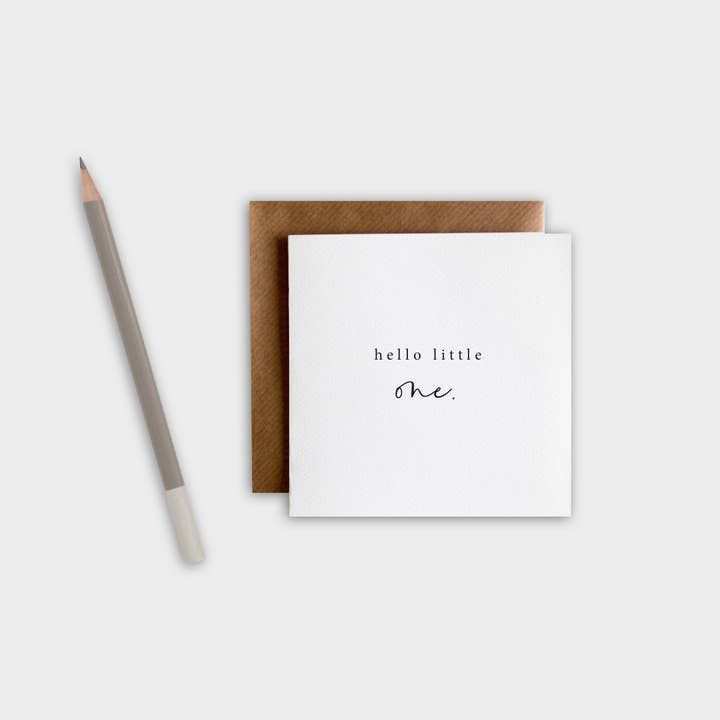 Card - hello little one. for wholesale by The Brown Paper Movement