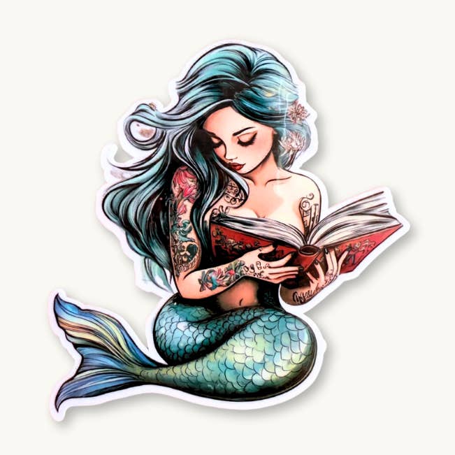 Livro Sereia Verde-azulado | autocolantes de vinil presentes para ela por atacado de The sticker era