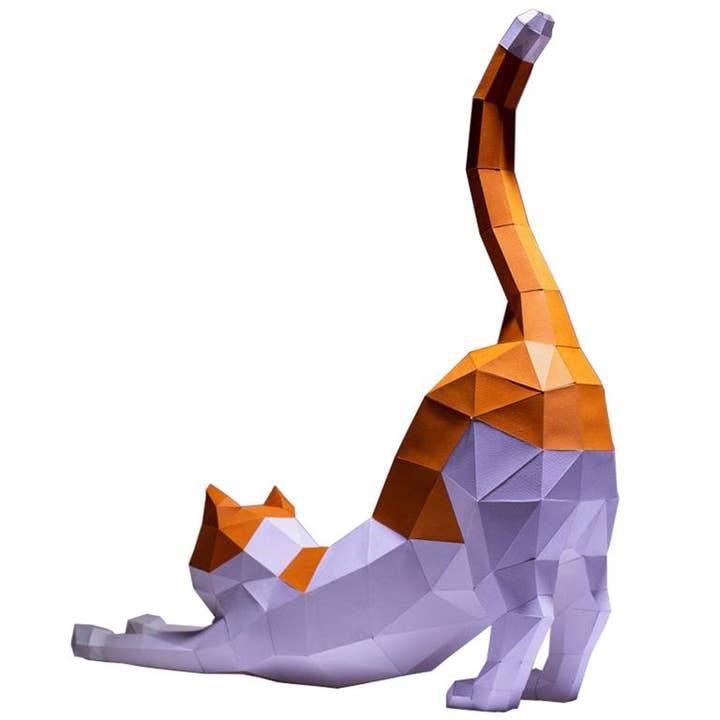 PAPERCRAFT WORLD - Wholesale DIY Craft Kit - Stretching Cat 3D PaperCraft Origami Model2