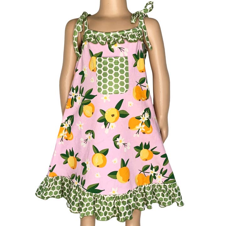 AnnLoren - Wholesale Dress - Kids - AnnLoren Girls Pink Peach Spaghetti Strap Summer Dress