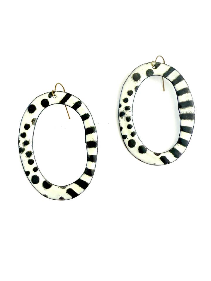 Oval Enamel Statement Earrings for wholesale by Courtney Fischer Jewelry