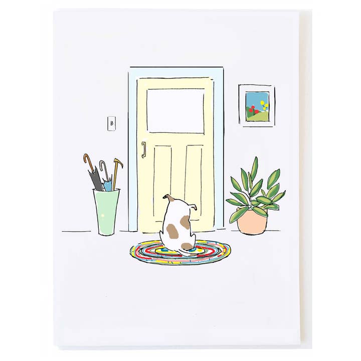 Dog at Door for wholesale by mollyOcards