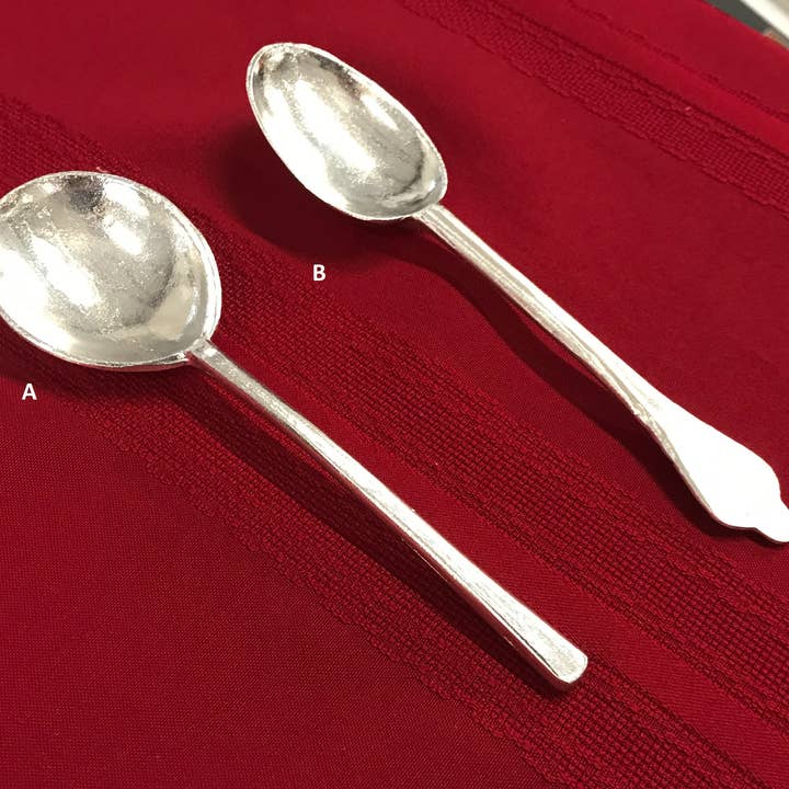 House of Morgan Pewter – Utensílios para servir por atacado – Colher de estanho rústica artesanal - Colher de concha2