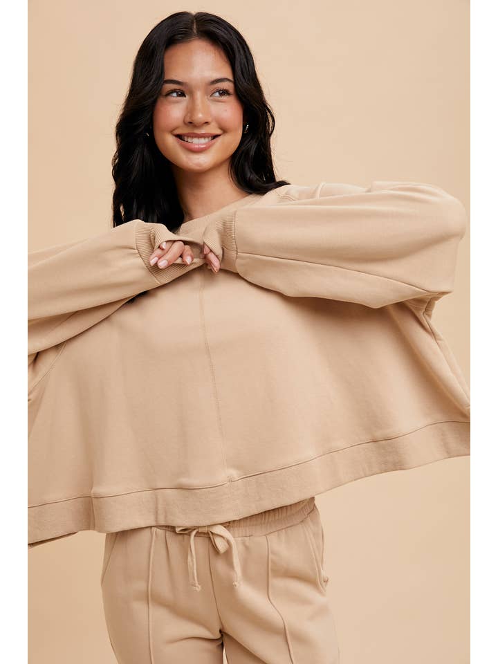 In Loom - Wholesale Sweatshirt - Women's - GARMENT WASHED RAGLAN PULLOVER SWEATSHIRT18