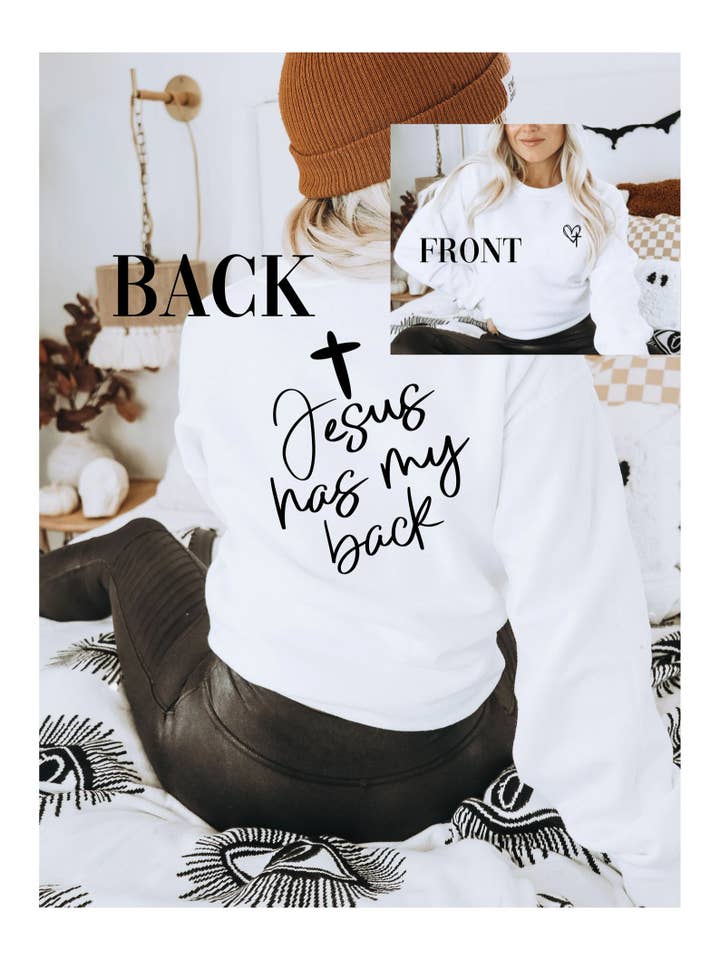Moxie Brands - Wholesale Graphic Sweatshirt - Women's - Jesus Has My Back