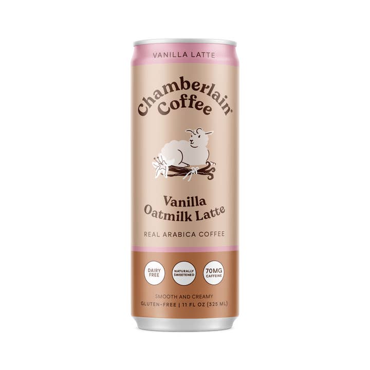 Oat Vanilla Latte - Canned Coffee, 11 Fluid Ounces, Case Pack, 12 for wholesale by Chamberlain Coffee