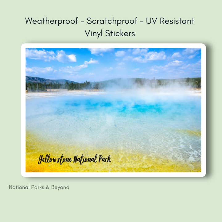 Yellowstone National Park Landscape Photo 3" Sticker for wholesale by National Parks and Beyond