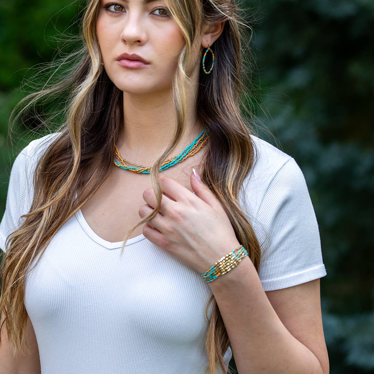 Anju Jewelry - Wholesale Beaded Bracelet - Seed Bead Stretch Statement Bracelets- Multiple Color Styles1