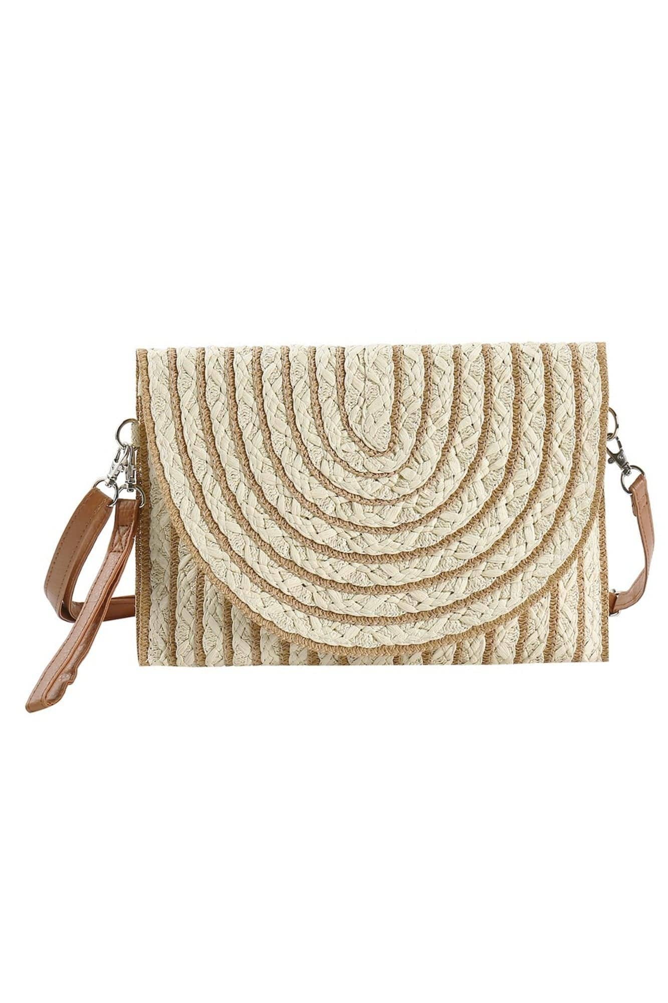 MiMi Wholesale - Wholesale Crossbody Bag - Women's - MB0215 Georgia Striped Straw Crossbody/Clutch5