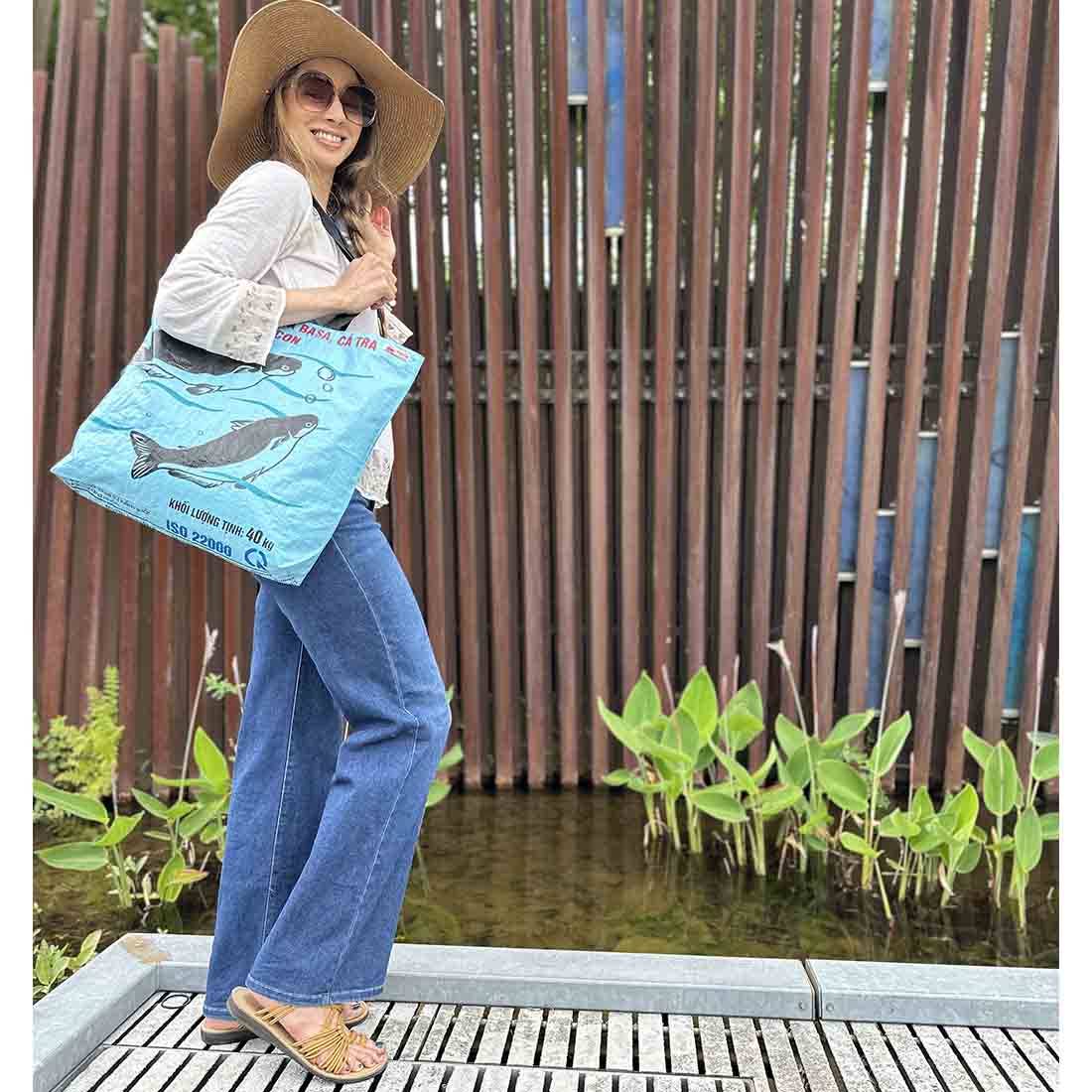 Malia Designs - Wholesale Grocery/Shopping Bag - Lite Blue Shopping Tote - Eco Grocery Bag - Recycled Tote2