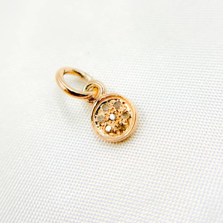 Tresor Jewelry Inc. – wholesale Individuell berlock/hänge – DC289. Diamant Sterling Silver Rund Mini Berlock