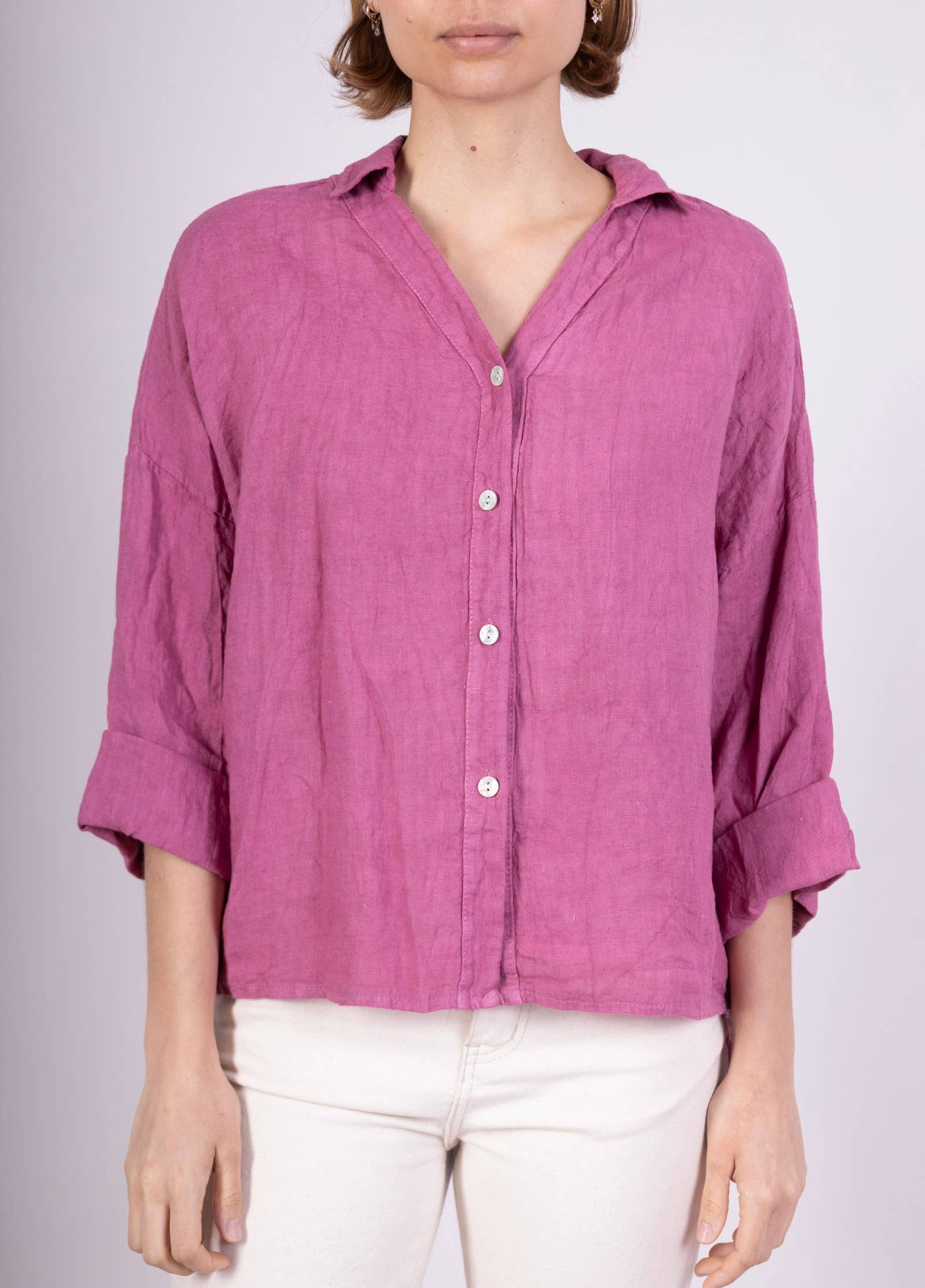 LINEN & COTTON HOUSE - Vente Chemise à col boutonné – femme - CHEMISE EN LIN. 48902 NINA23