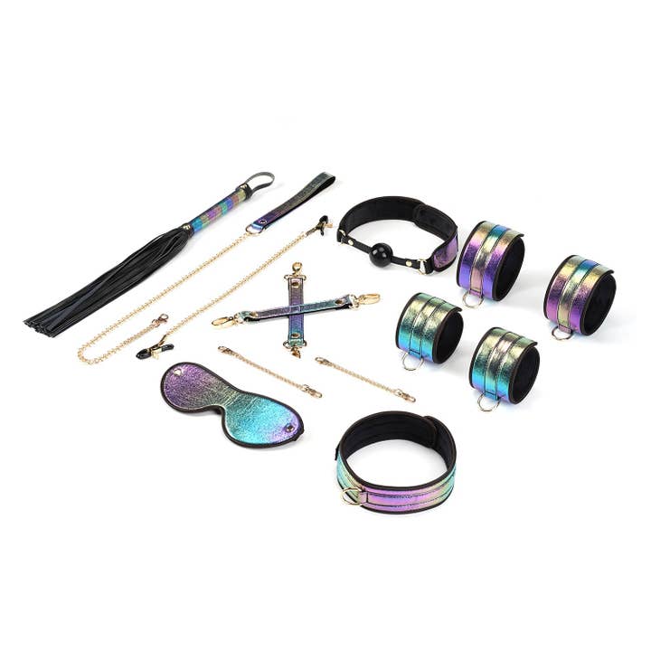 Liebe Seele – Engroshandel Sexlegetøj – Levende Rainbow 8stk Set-Lilla Blank Blød Bondage Sæt