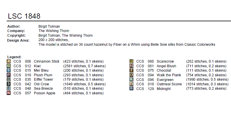 The Wishing Thorn - Wholesale Embroidery/Cross Stitch Supplies - LSC 1848 – New Hampshire Sampler Paper Chart4