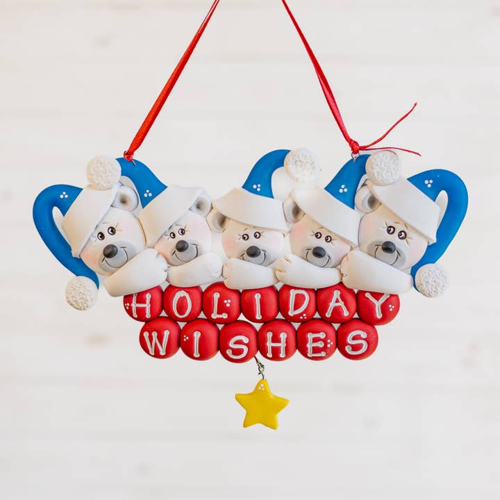 Família de Ursos Polares de 5 por atacado de Clayfun Creations