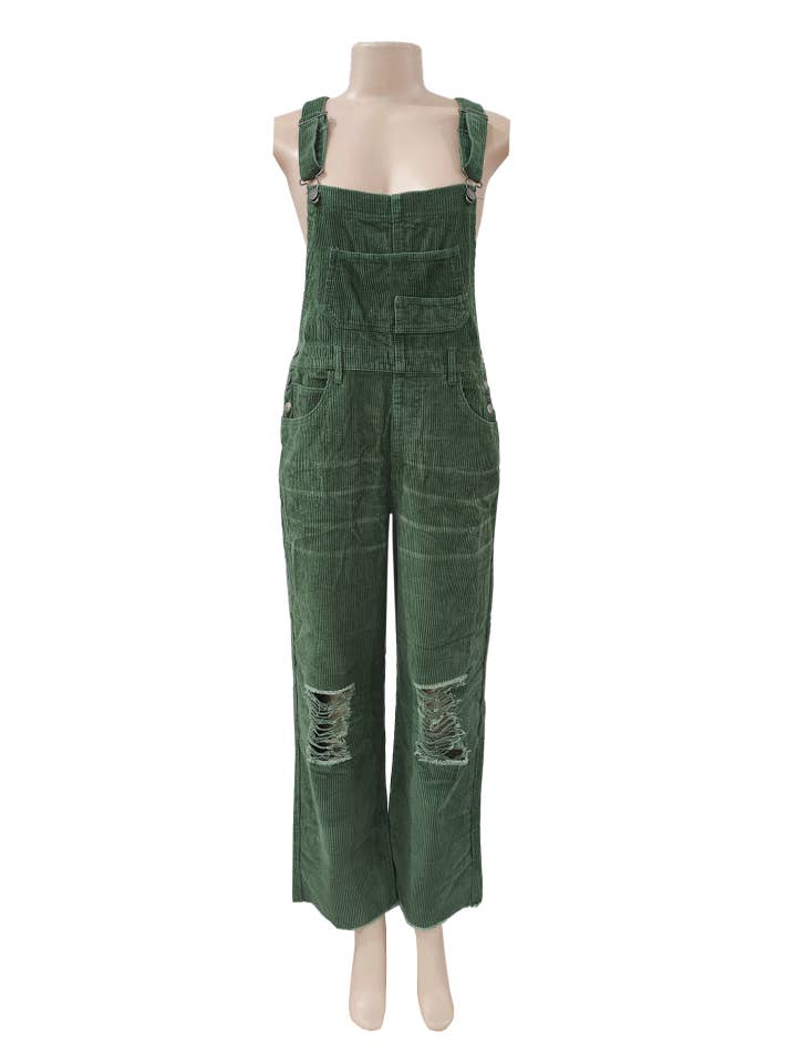 HIDDENBRAND - Wholesale Overalls - Women's - vintage distressed washed Corduroy overalls6
