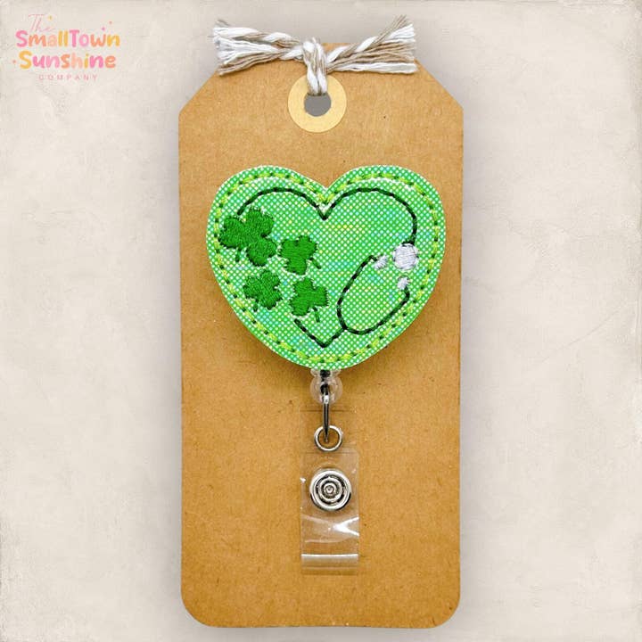 St. Patrick's stethoscoop badgehouder // Groen voor wholesale door The SmallTownSunshine Company