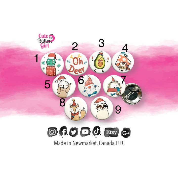 Noël fantaisiste de 1,25 pouces et 2,25 pouces pour la vente par Cute as a Button Girl