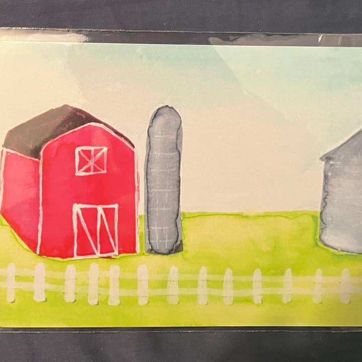 Barn 5x7 Watercolor and Acrylic Art Print for wholesale by The Jack Dabbler