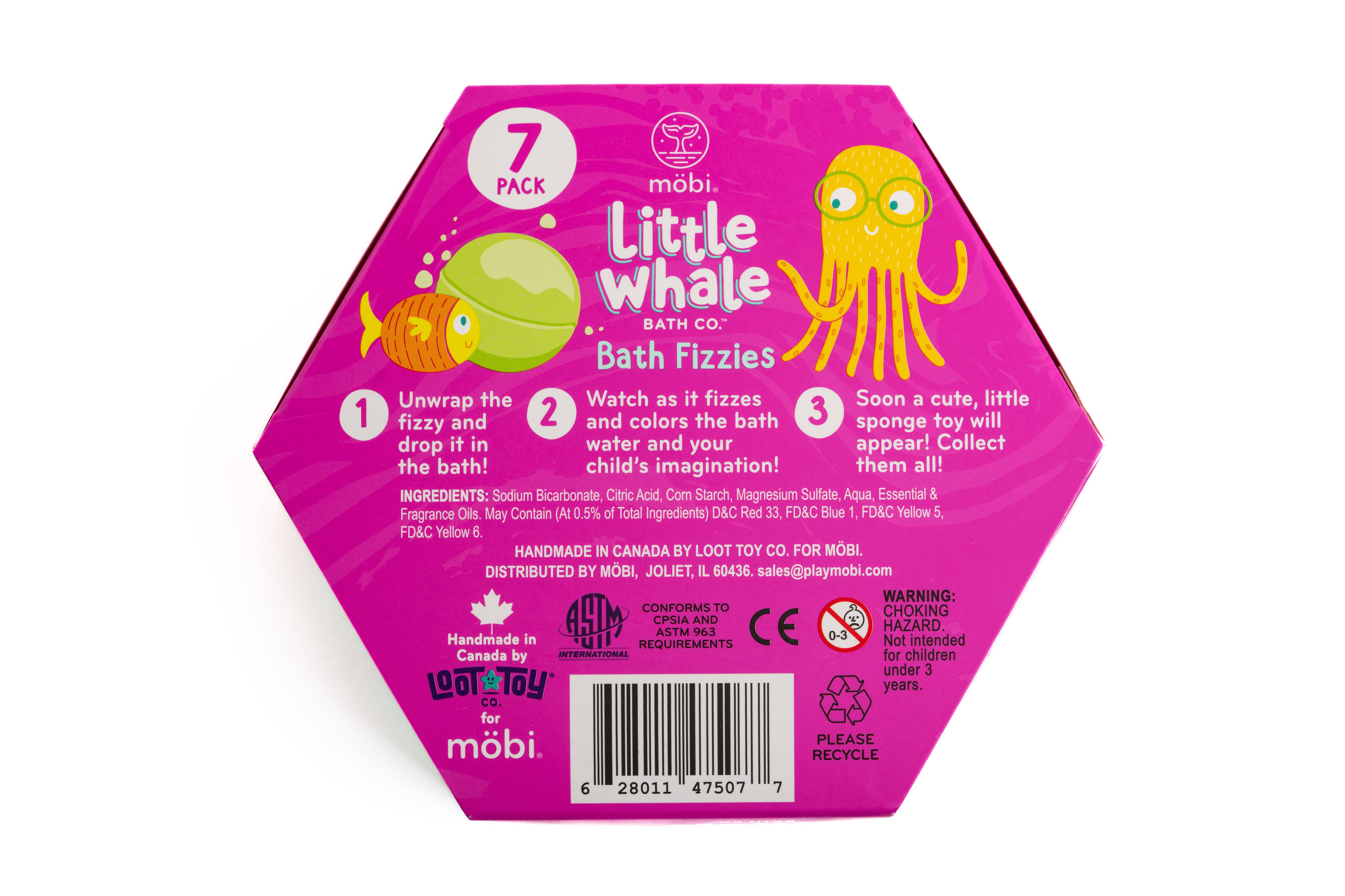 Möbi Games Inc. - Vente Jouet pour le bain – bébé - Fizzies de bain Little Whale - lot de 71