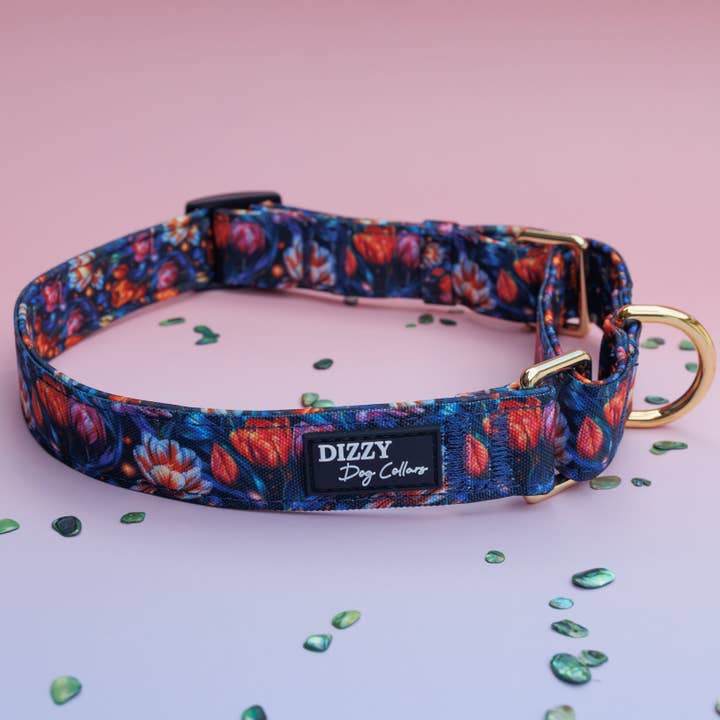 Collar de Perro Martingale | Tulipanes Crepusculares para venta al por mayor de Dizzy Dog Collars