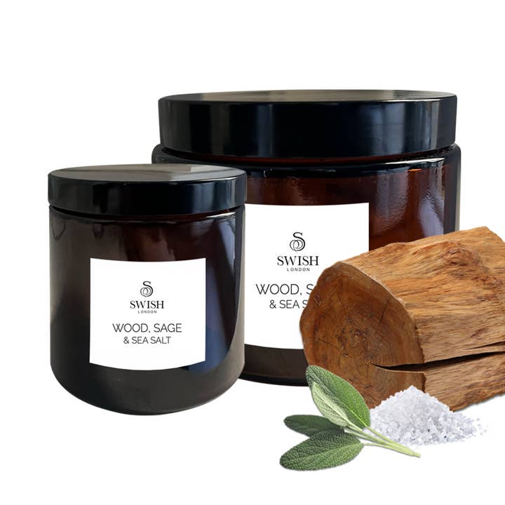 Soja & kokosvoks Kæledyrsvenligt lys - træ, salvie, havsalt for engroshandel hos Swish London